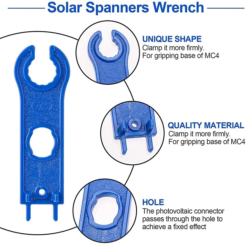 태양광 커넥터 도구 렌치, MC4 커넥터용 태양광 패널 커넥터 조립 도구, 플라스틱 태양광 렌치 스패너, 4 개