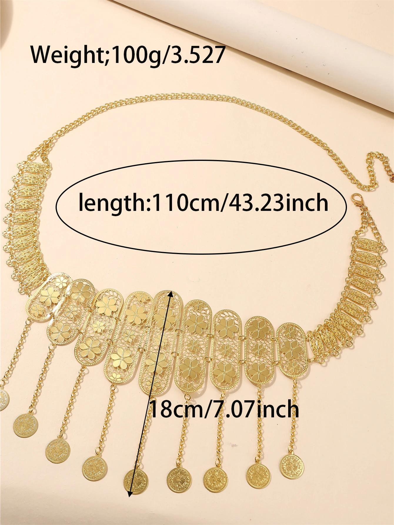 جوفاء منحوتة نمط المرأة رداء الخصر سلسلة فاخرة خمر نمط لمهرجان حفل زفاف الزفاف #4