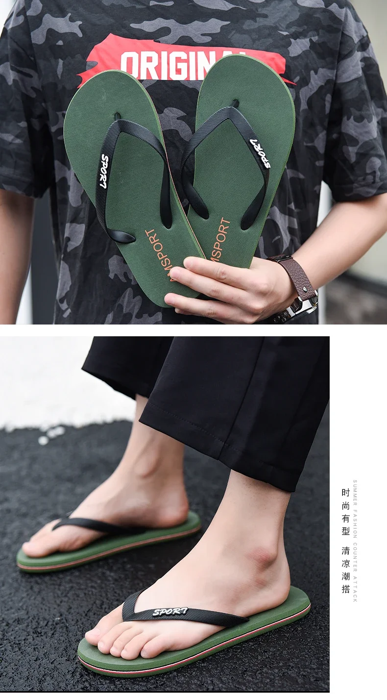 Herren Schwarze Klassische Flip-Flops Rutschfeste Strandsandalen Damen Schnelltrocknende Lässige Flache Bequeme Sommer-Zehenstegsandalen für Drinnen und Draußen – Detail 9