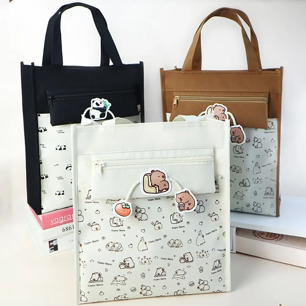 Capyaz-panda toteスクールバッグ、5層、大容量、a4ファイルバッグ、20冊のブックを保持、サイドメッシュポケット、チュートリアルバッグ