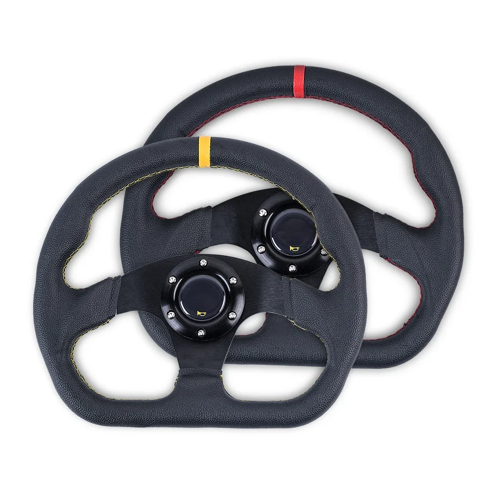 Universal Interior Parts 13 inch PVC Car Racing Steering wheels Deep Corn Drifting Sport Steering Wheel With Logo