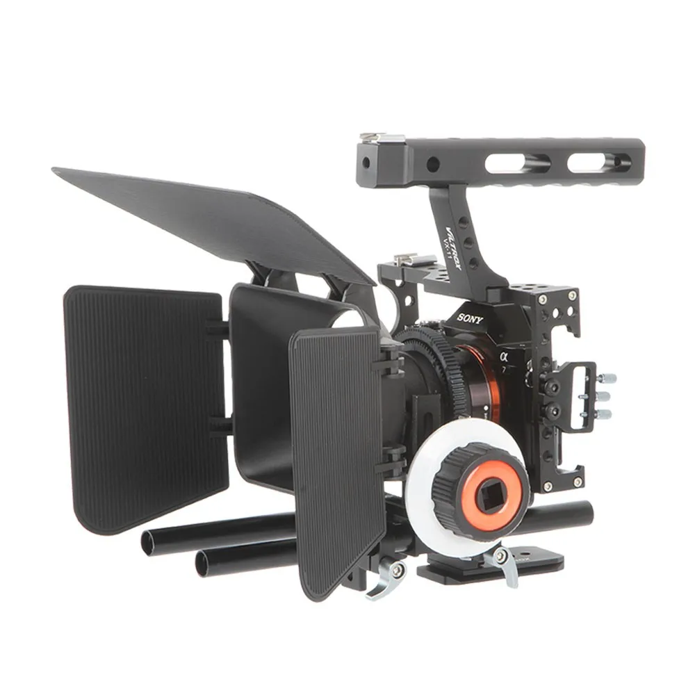 

Viltrox VX-11 Video Rod Rig Camera Cage Camera Stabilizer & Follow Focus Matte Box for A9 A6500 A7III A7R DSLR