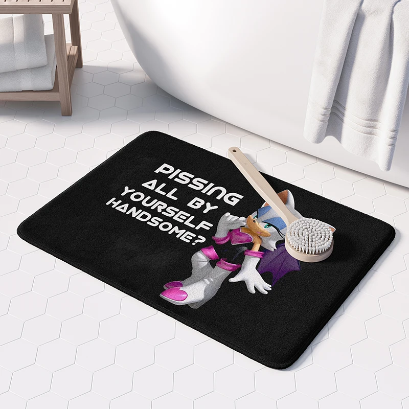 Aertemisi Pissing All By Yourself Handsome Funny Meme Bath Mat with Non Slip Base Absorbent Super Cozy Flannel Floor Rug Carpet