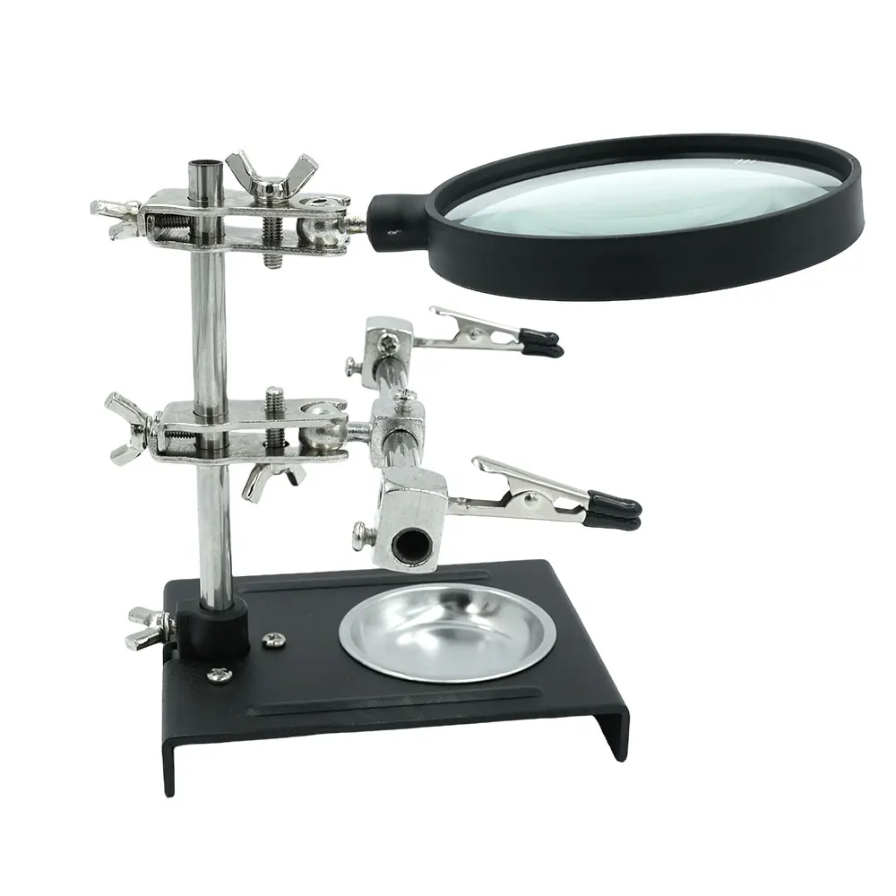 Schweißlupe mit LED-Licht, Hilfsclip, Lupe, Vergrößerungsglas, 3-in-1 Handlötstation mit Lötkolbenhalter. – Detail 17