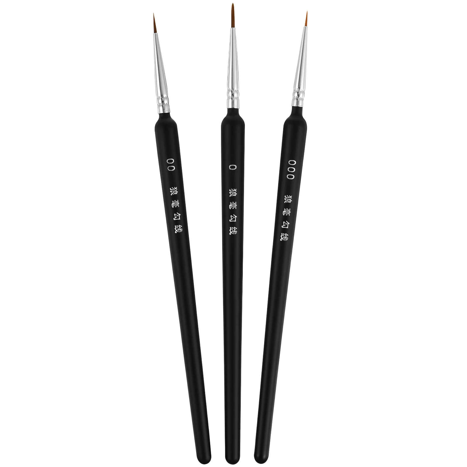 

3 Pcs Detail Paintbrushes Micro Details Palette Kit Timber Handle Miniature Wooden Tool Fine Tip