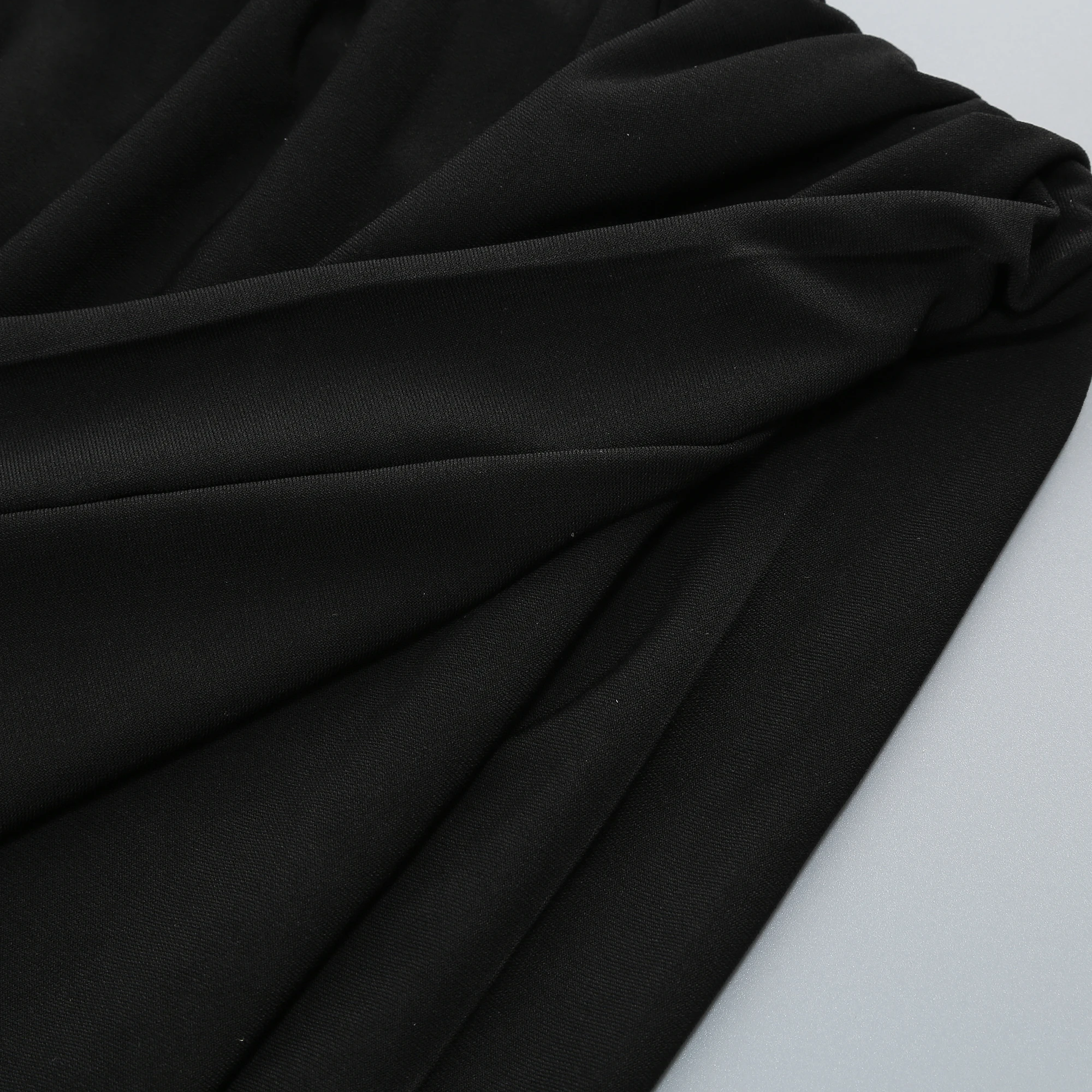 Deep Halter V Neck Mini Dress Sexy Open Back Thin Band Strap Bodycon Evening Dress Triangle Metal Buckle Ruched Wrap Short Dress