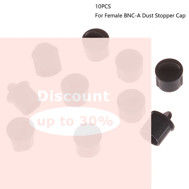 [Uxcell 10pcs Silicone BNC Anti-Dust Stopper Cap Cover for Female Jack Black Inside Install Dia 9.5 mm - 11 mm]