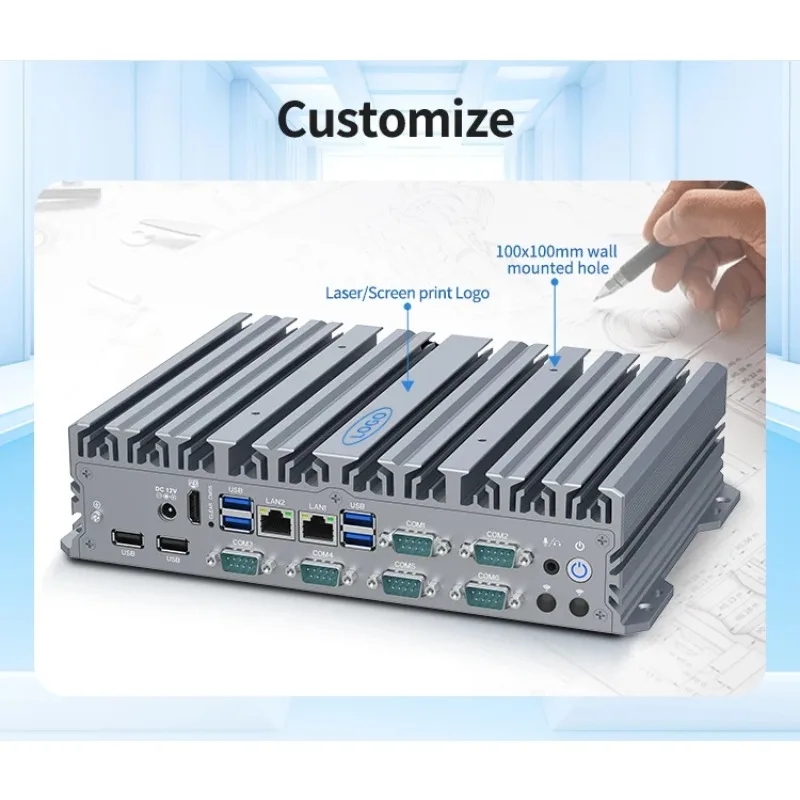Win XP Embedded Desktop Computer J1900 Intel Core I5 I7 Fanless Industrial PC For Data Processing