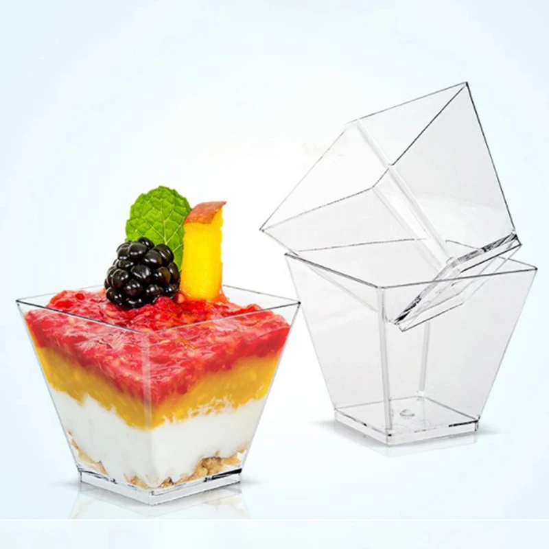 25pcs 60ML Disposable Dessert Cup Plastic Dessert Ice Cream Cup Party Supplied