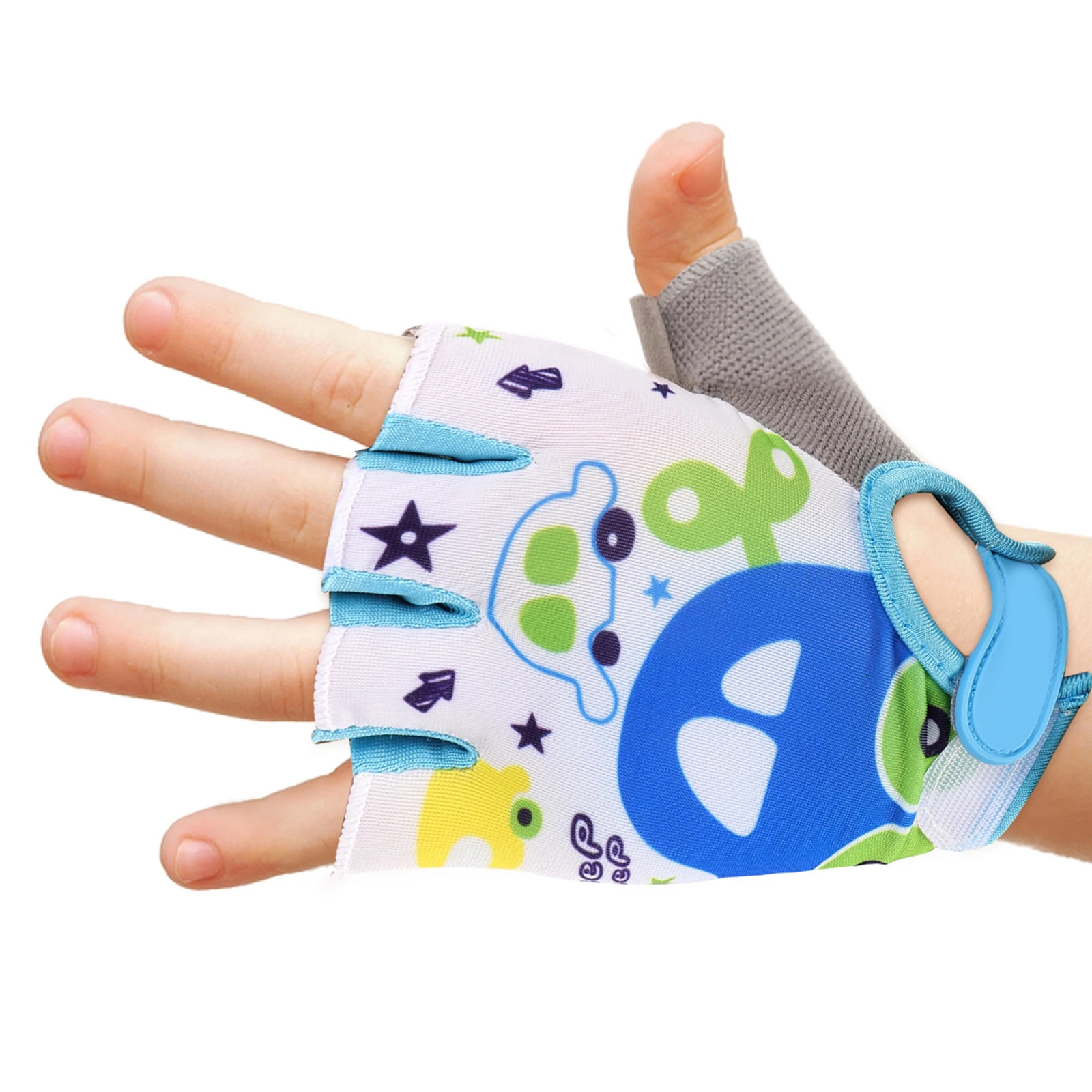 

1 Pair Kids Half-Finger Gloves Breathable Cycling Gloves With Extra Cushion Comfortable Riding Outdoor Sports Accessories For