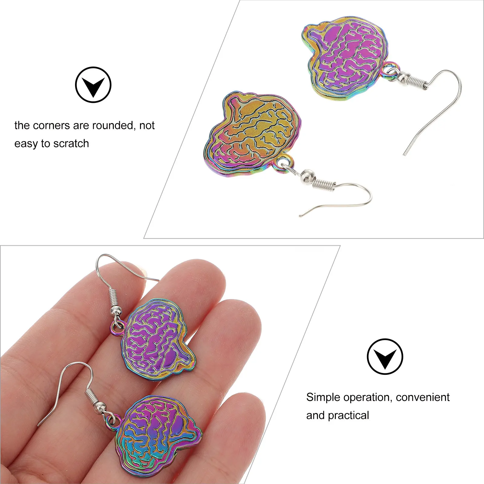 Brain Earrings for Women – Elegant Dangle Minimalist Fashion Jewelry, Versatile Outfit Matcher
