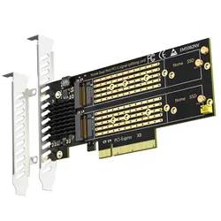 2-slot M.2 PCIe Adapter for 2 M.2 NVMe SSD, Software M.2 SSD RAID, No PCIe Bifurcation