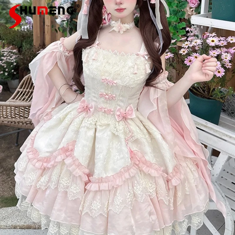 

Japanese Lolita Women's Daily Wear Sweet And Cute Princess Dress Elegant Flower Marriage Lolita Dresses Summer 2025 New Vestidos