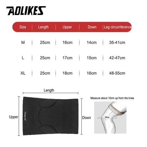 Imagen 2 del producto AOLIKES 1 par de rodilleras deportivas gruesas, rodillera para deportes extremos de voleibol, soporte para baile, Yoga, Protector elástico de rodilla