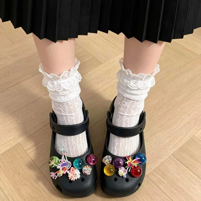 New colorful crystal corc charm DIY Original Shoe Charms Set Women Luxury Shoe decorations Shoe Accessories Shoe charm pack