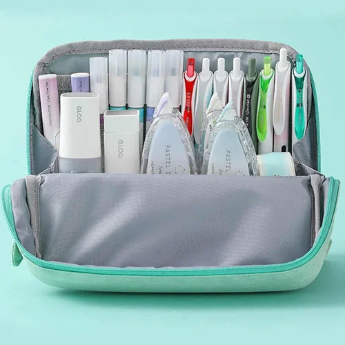 Imagen 2 del producto KOKUYO-estuche de lápices japonés de gran capacidad, bolsa Vertical multifuncional de gran apertura, papelería de aprendizaje, suministros para estudiantes, 1 piezas