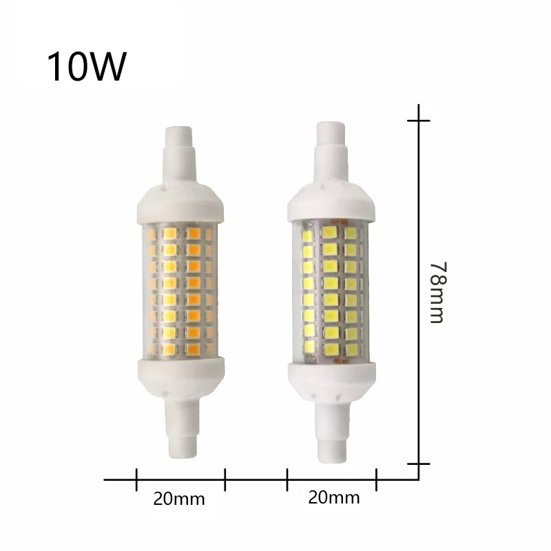 Reflector LED R7S SMD 2835, 78mm, 118mm, 135mm, 10w, 15w, 20w, bombilla LED de 220V, ahorro de energía, reemplaza la luz halógena