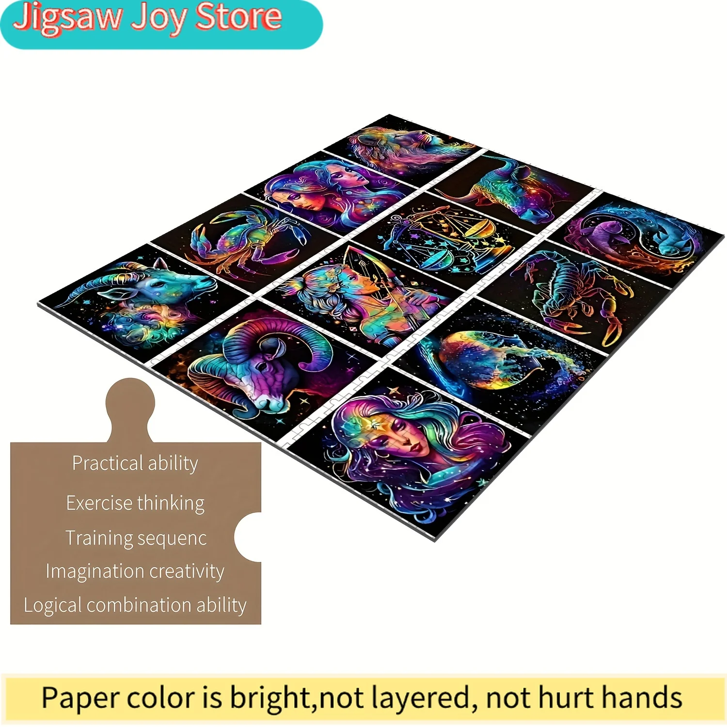 

Новинка: пазл Zodiac Visions - водонепроницаемый и устойчивый к царапинам, сложная головоломка, яркое космическое искусство зодиака.