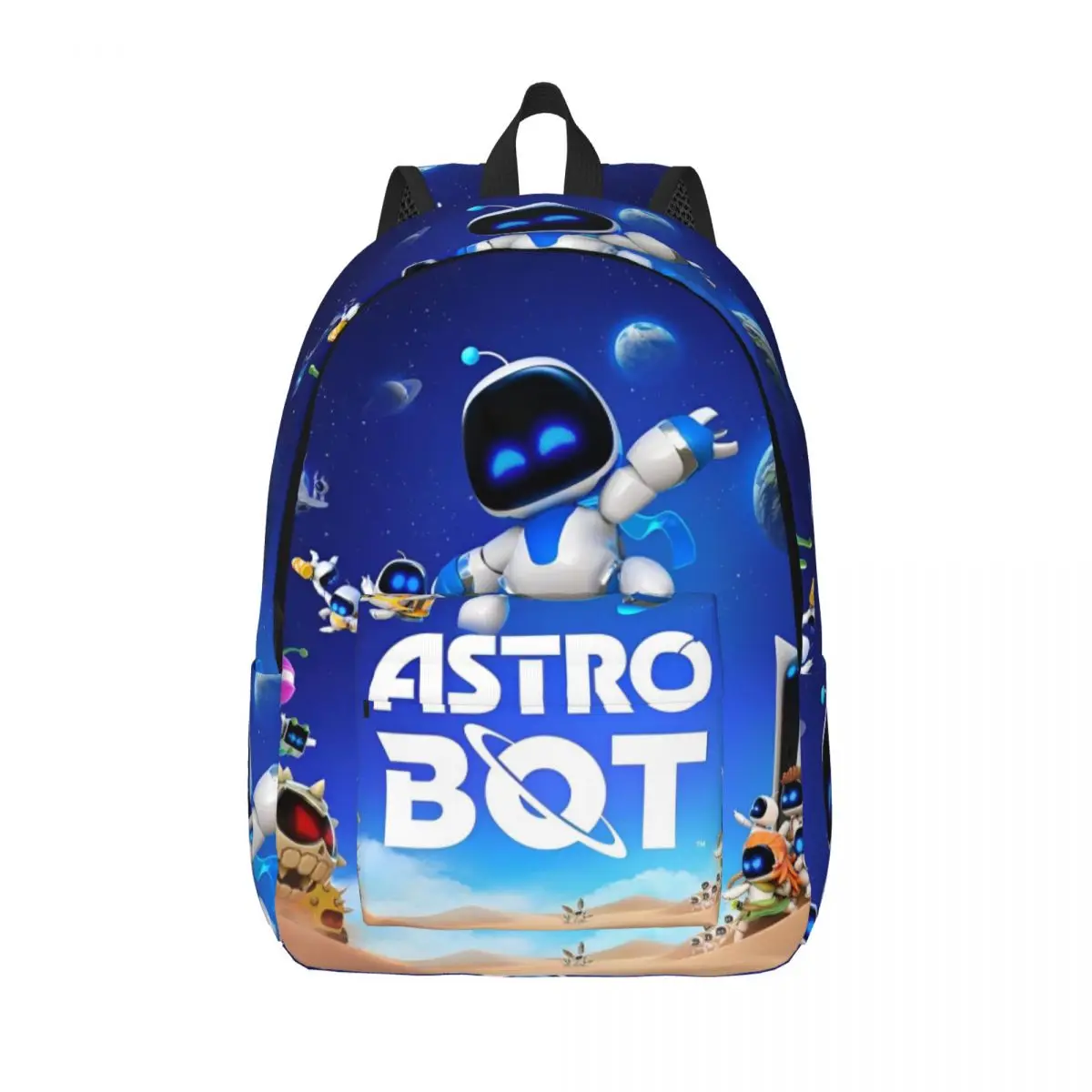 Astrobots Game Backpack Middle High College School Student Bookbag Teens Canvas Daypack Hiking