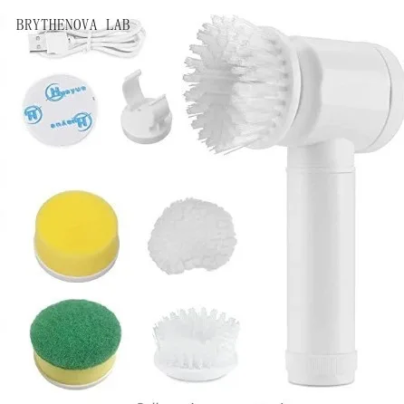 Rechargeable Handheld Multifunctional Electric Cleaning Brush with Steel Head Wire for Kitchen Dish Shoe Bathroom Cleaning