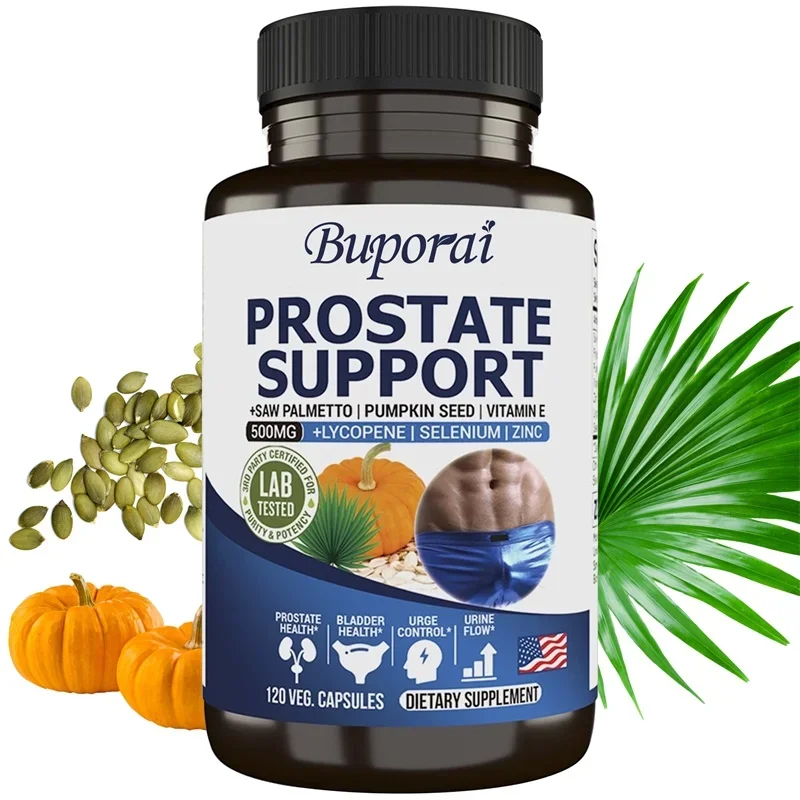 Men's Prostate Bladder Support - Saw Palmetto Lycopene Pumpkin Selenium - Relieves Frequent Urinary Incontinence