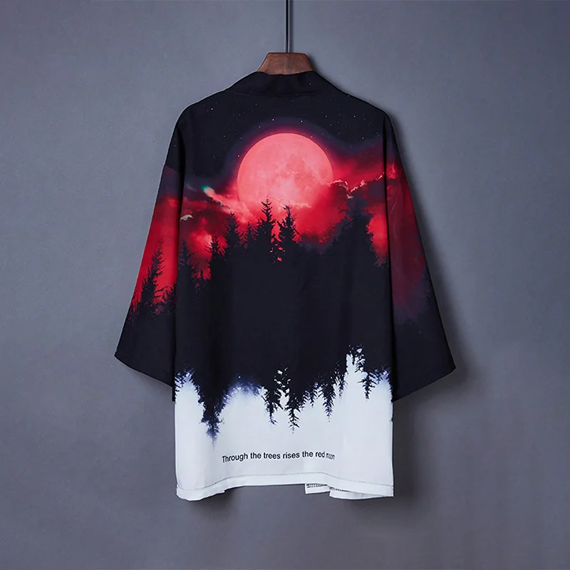 Japanese-Style Haori Three-Quarter Sleeve Chinese-Style Robe Summer Sun Protection Clothing Kimono Cardigan Unisex Student Jacket Trendy