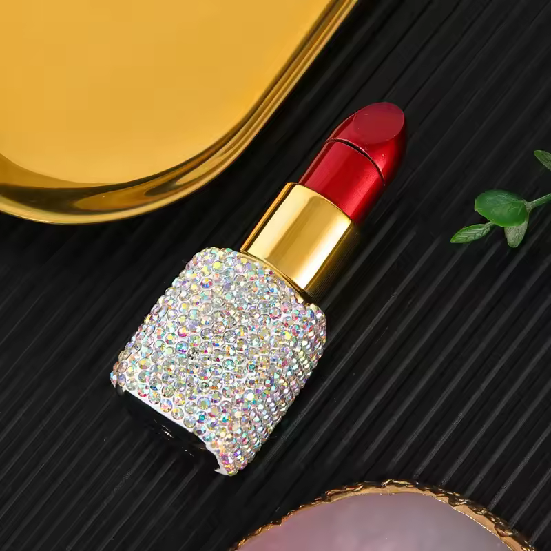 Creative Lipstick Cigarette Lighter Shiny Rhinestone Butane Lighter Open Fire Flammable Cigarette Accessories Ladies Luxury Gift - AliExpress 