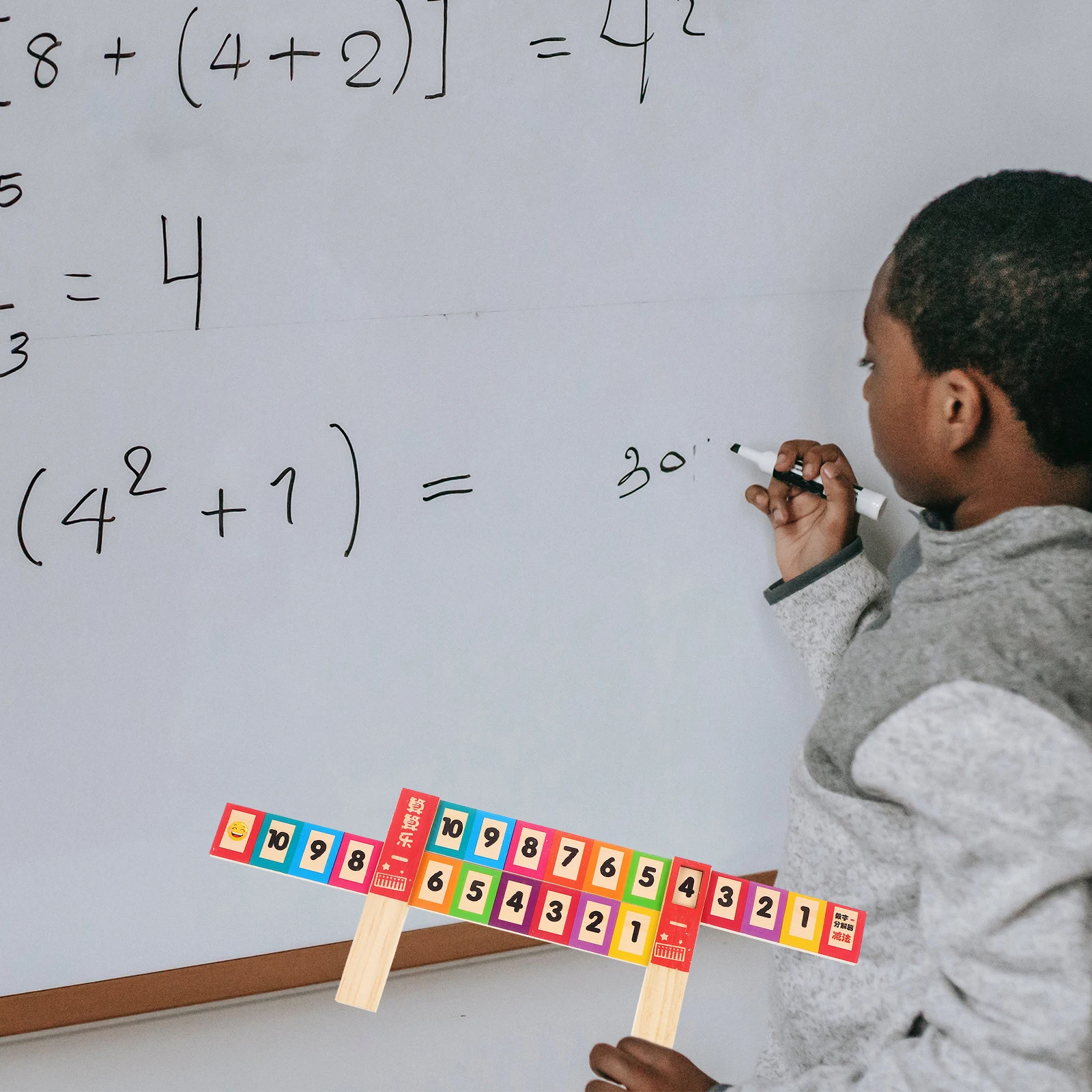 

s Digital Ruler Blue Children Math Subtraction Addition Arithmetic Learning Aid Number Composition Teaching Tool