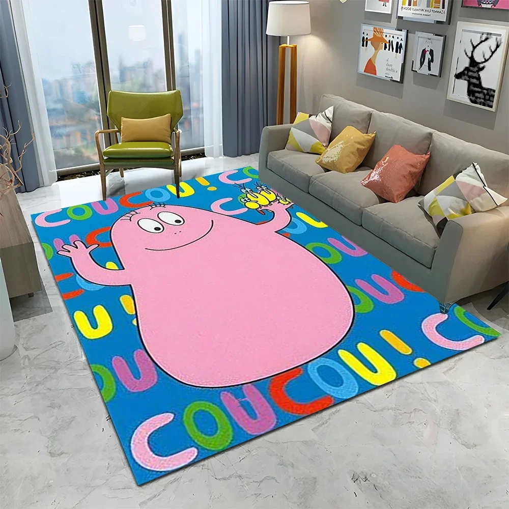Les Barbapapa Family Anime Cartoon Carpet Rug for Home Living Room Bedroom Sofa Doormat Decor,kids Area Rug Non-slip Floor Mat