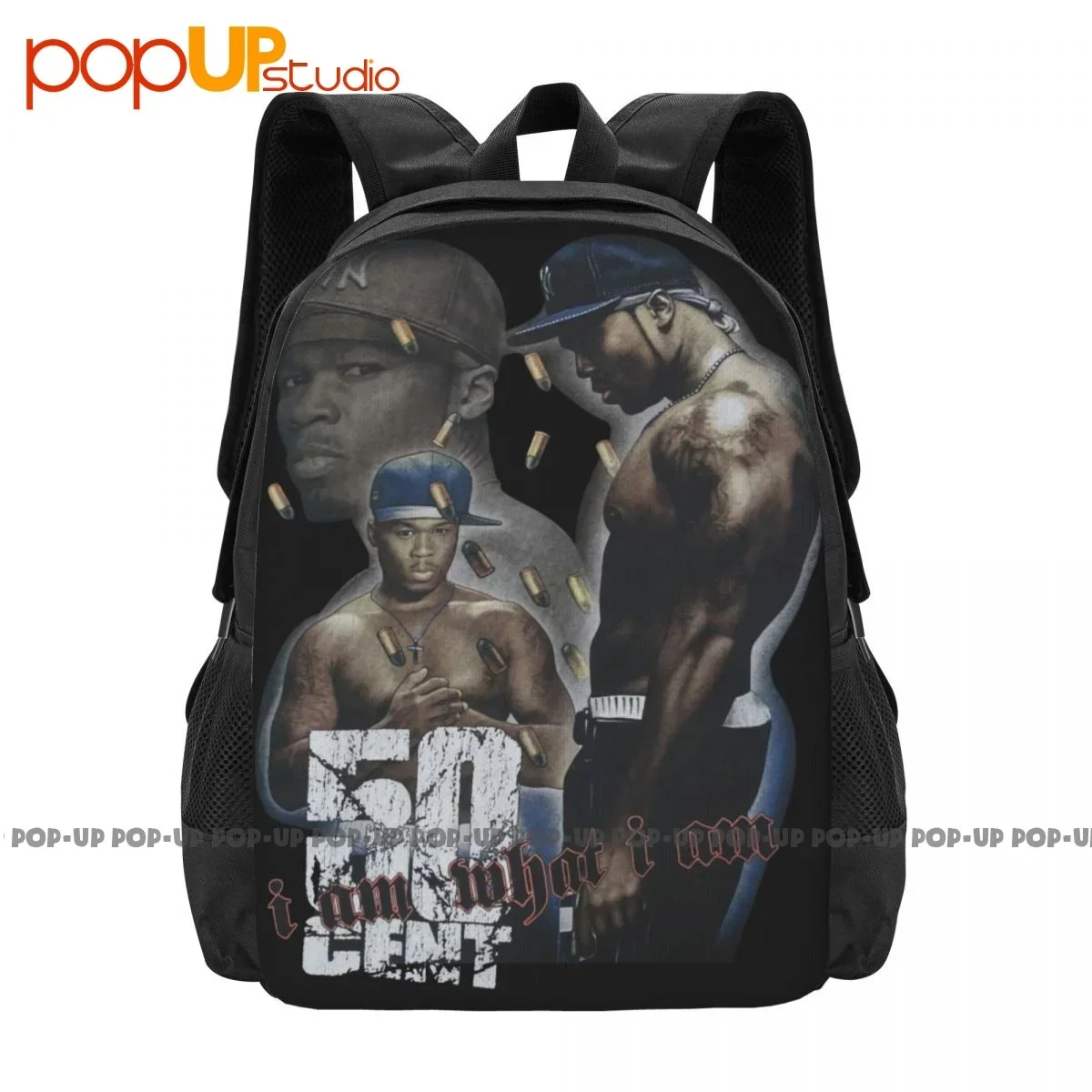 

Y2K 00S 50 Cent I Am What I Am Get Rich Or Die Trying Hip Hop Rap Top Backpack Large Capacity Vintage Schoolbag