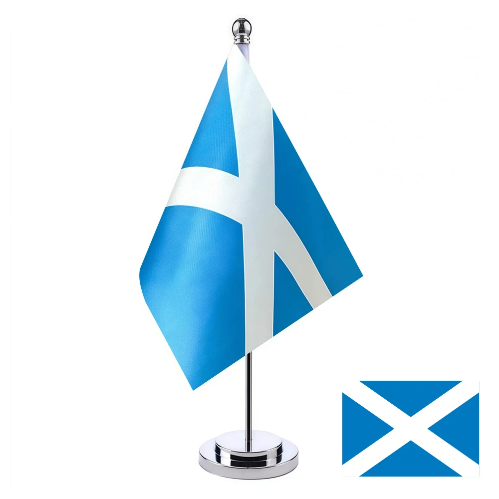 CYPOMELO office desk flag Scotland flag 14x21cm Scotland desktop small decorative flag (with flagpole)