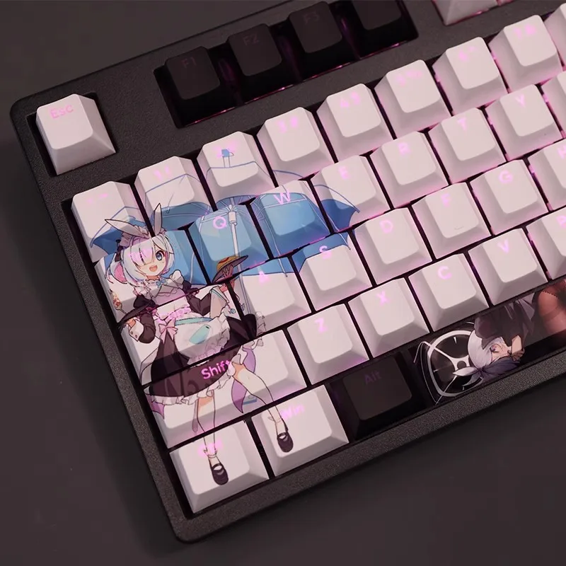 108 Keys/set Alona Prana Keycap PBT Dye Subbed Backlit Keycaps Anime Key Caps For ANSI 61 87 104 108 Keyboard