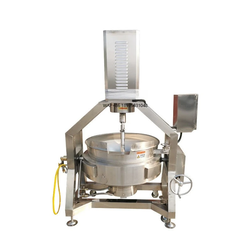 Halbautomatische Gas-Planetenrühr- und Frittiermaschine, Fleischflocken-Füllfrittiermaschine, Nougatkochmaschine