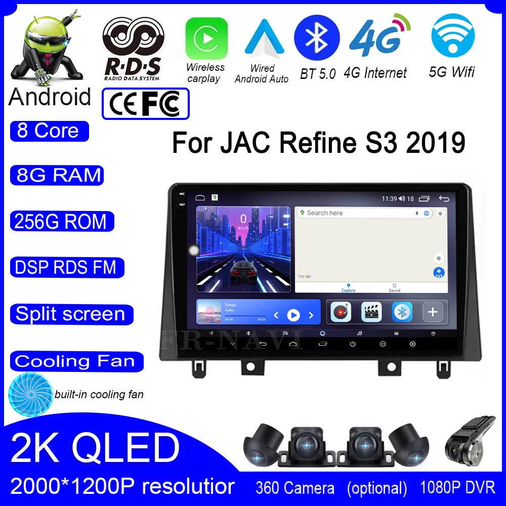 

10 lnch For JAC Refine S3 2017-2019 Car Radio Multimedia Player 4G+WIFI Video GPS DSP IPS Navigation Stereo Auto Tpoch Screen