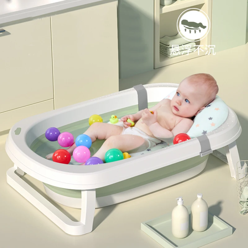 Baby bath tub baby folding tub newborn young children can sit lying home large bathing bucket children supplies