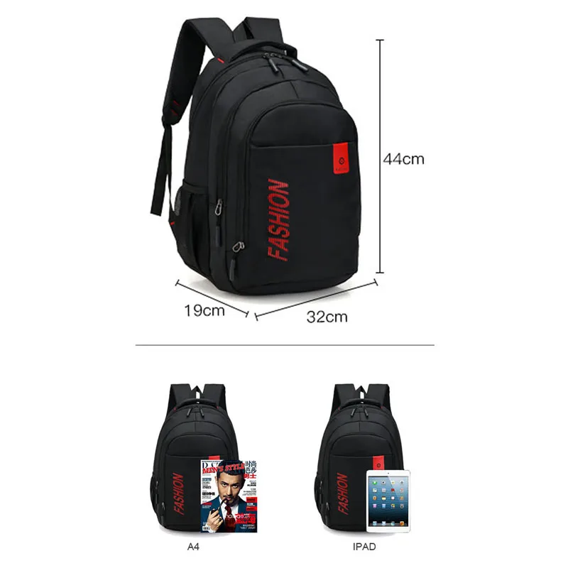 Mochila masculina de tecido oxford, resistente ao desgaste, à prova de respingos, respirável, alça de ombro, bolsa para laptop, escola, esportes, viagem, lazer ﻿