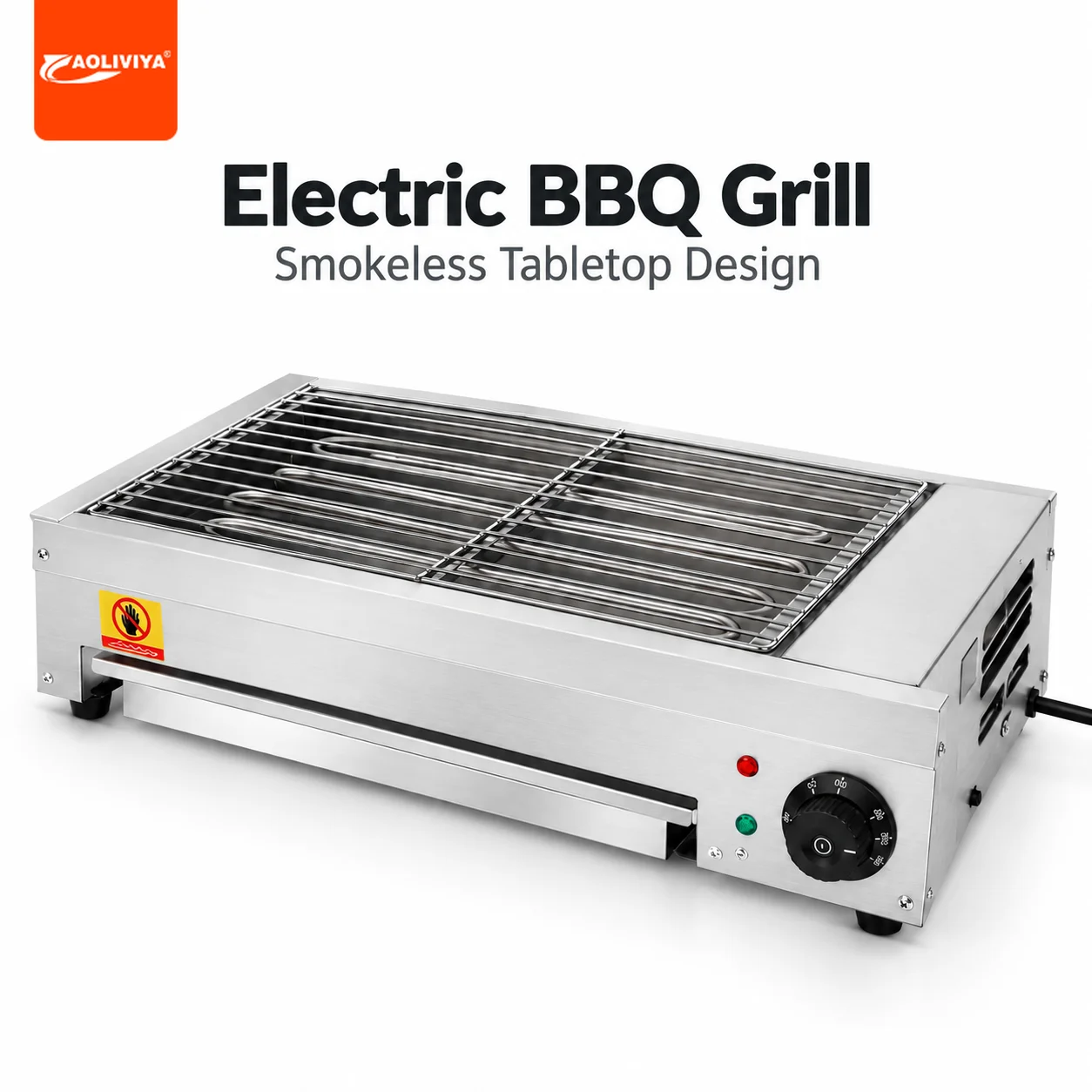 AOLIVIYA Electric BBQ Grill Smokeless Indoor Barbecue Grill 3000W Stainless Steel Tabletop Grill Home Commercial