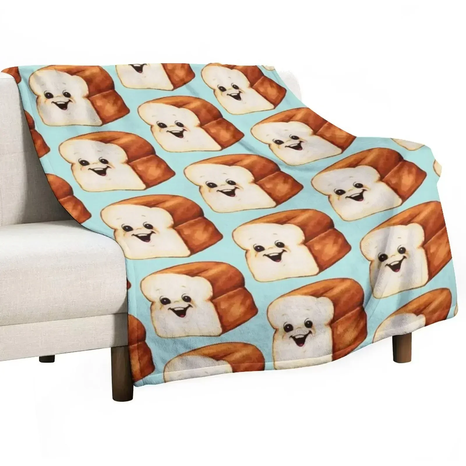 Bread Throw Blanket Baby Cute Stuffeds Plaid on the sofa Large sofa bed Blankets