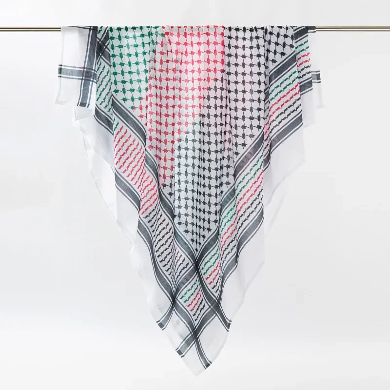 Outdoor Camping Shemagh Desert Scarf Shemagh Scarf Men's Neck Head Wrap for Men's Cotton Keffiyeh Arabic Bag Tactical Gear