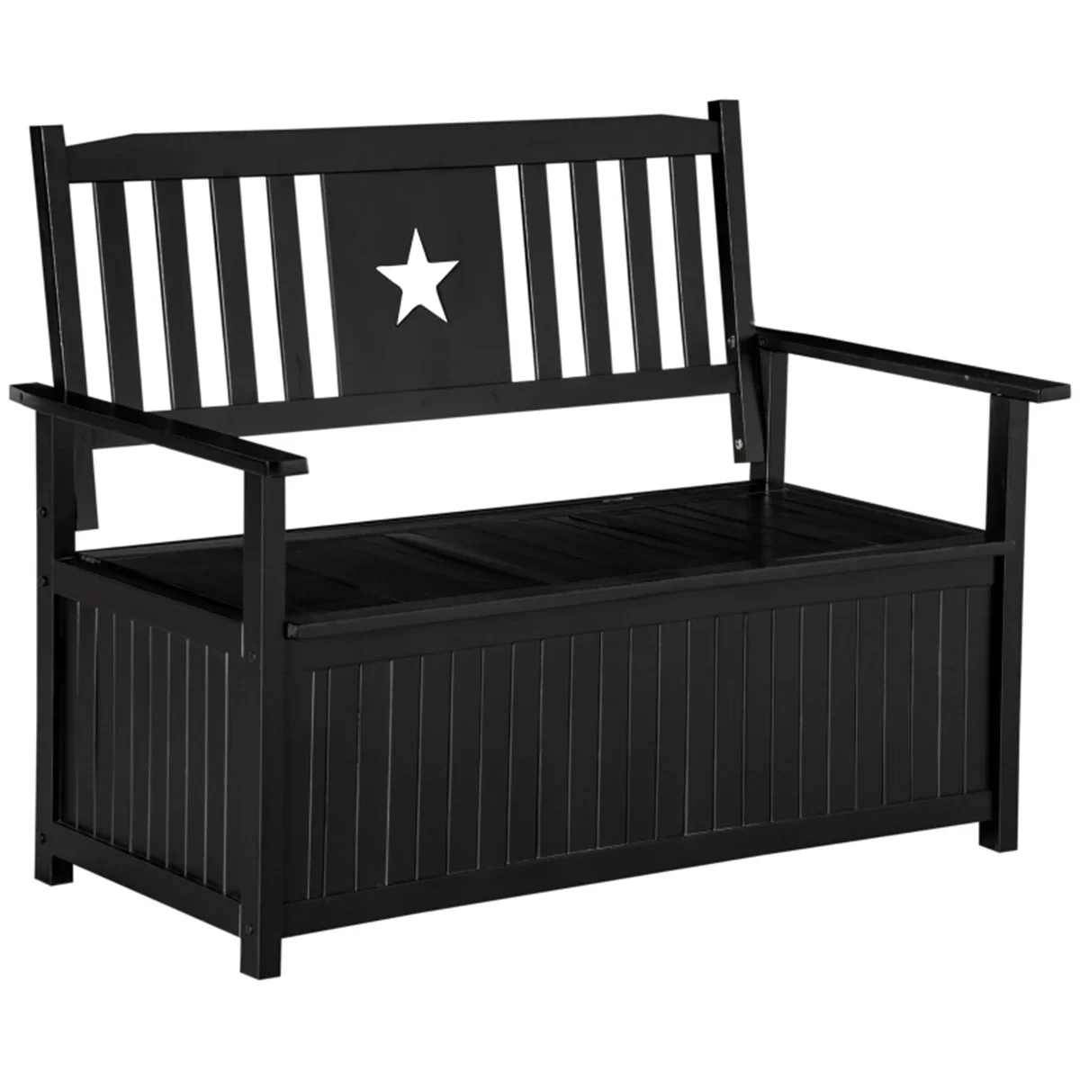 

Outdoor Garden Bench 、garden chair Cute, paneled sides, and star motif Crafted from solid poplar wood and made weather resistant