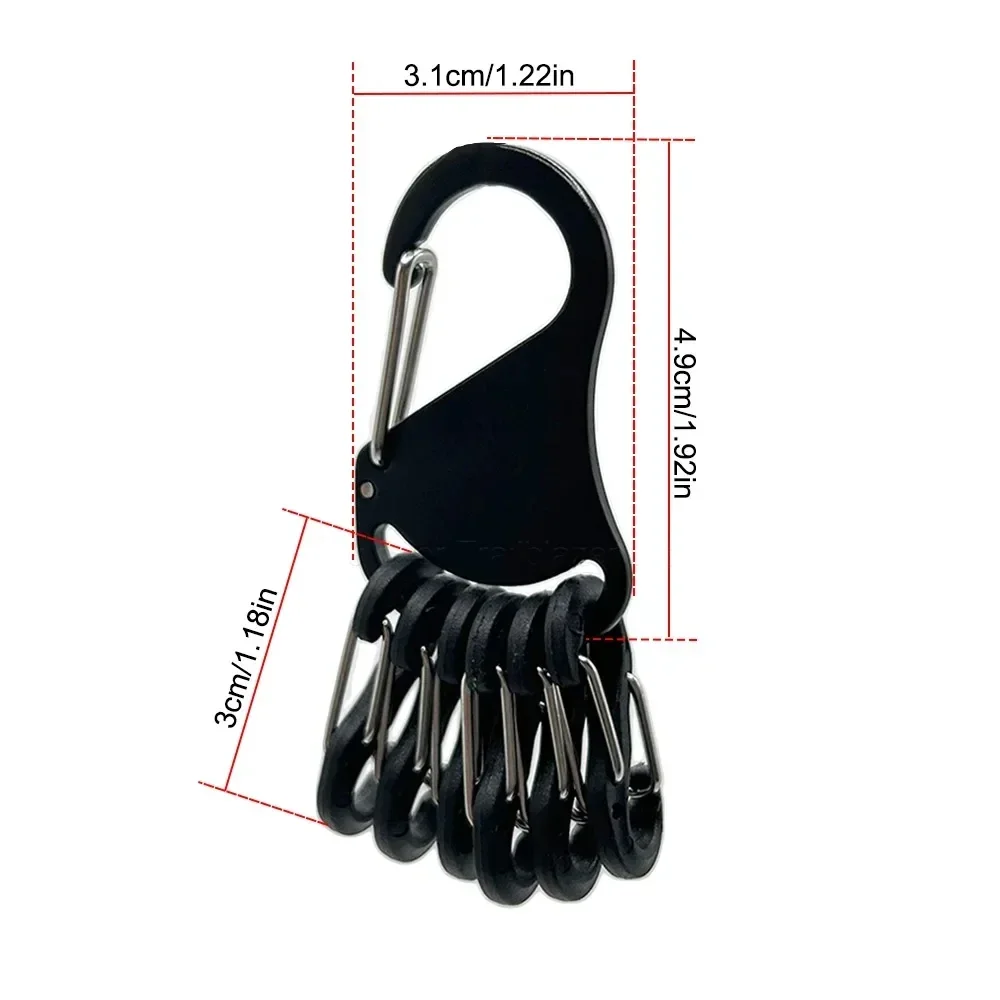 

Mountain Climbing 1 Drag 6 Hook Key Storage Buckle – Multifunctional Tactical Fixed Hook for Outdoor Camping & Suspension Tool