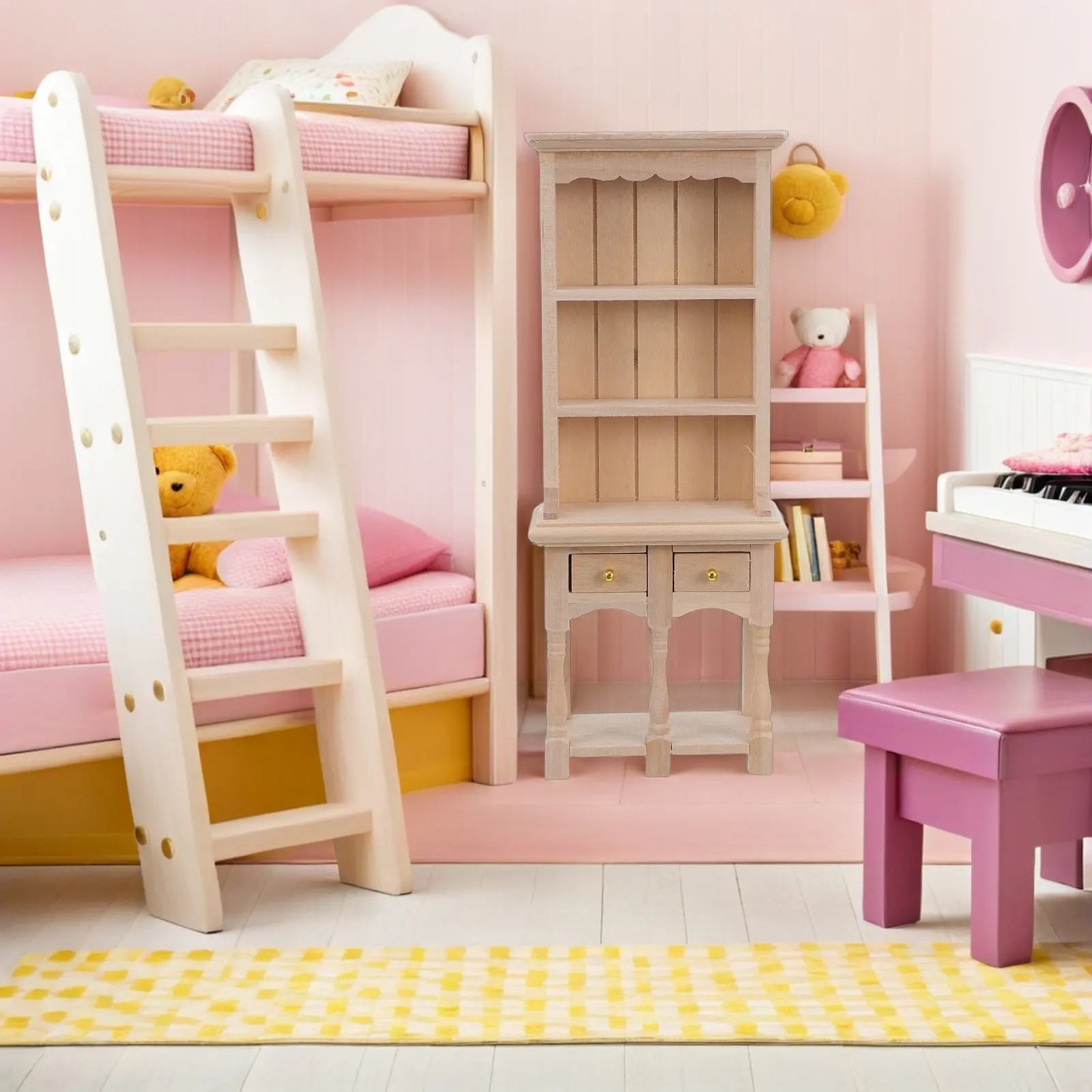 

Деревянный миниатюрный шкафчик-декор для кукольного домика, реалистичный компактный дизайн, превосходное качество изготовления, отличный подарок