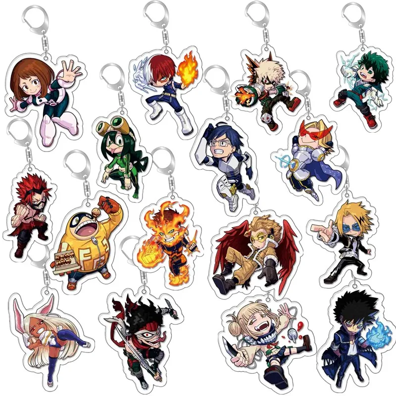 Anime Hero Midoriya Izuku All Might Bakugou Katsuki Cosplay Costume Key Pendant Props Acrylic Keychain Keyring