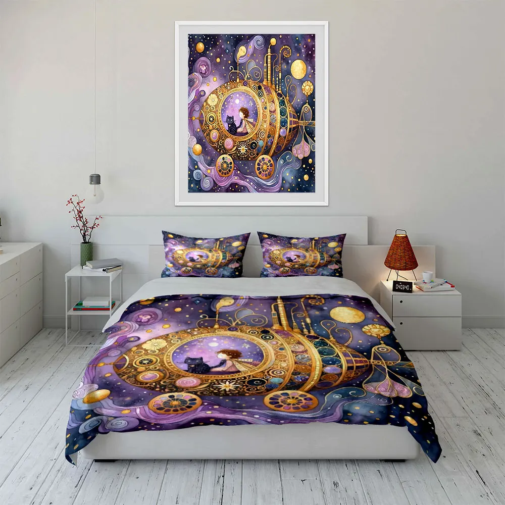 

"Dreamy Space Travel Decor Set" Multiple sizes kid's and adults' bedroom Exquisite 3PC bedding set, gift