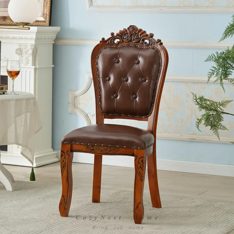 For old solid wood dining chair hotel cafe chair small apartment restaurant back book desk chair