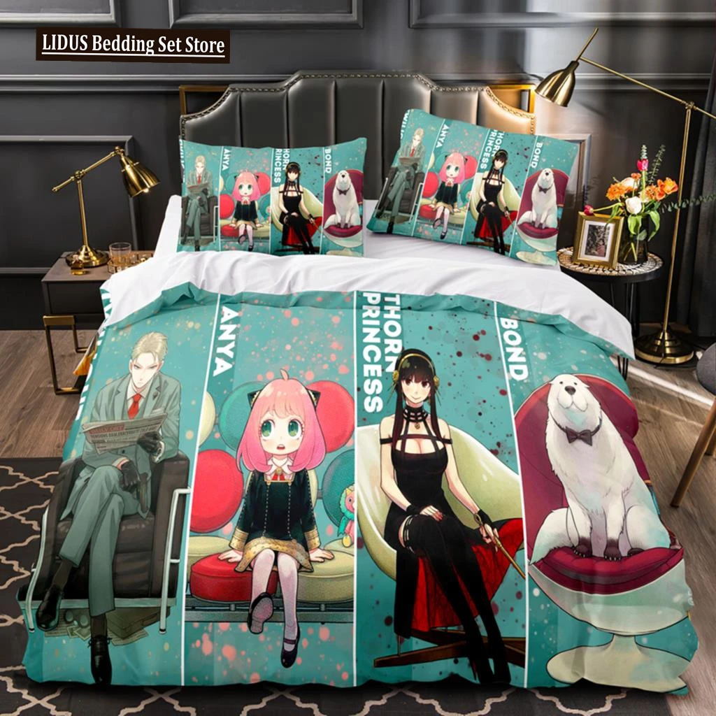 

SPY×FAMILY Anime Comforter Bedding Sets 3Pcs Cartoon Duvet Cover Pillowcase Full Size Queen King Quilt Cover Single Double Bed