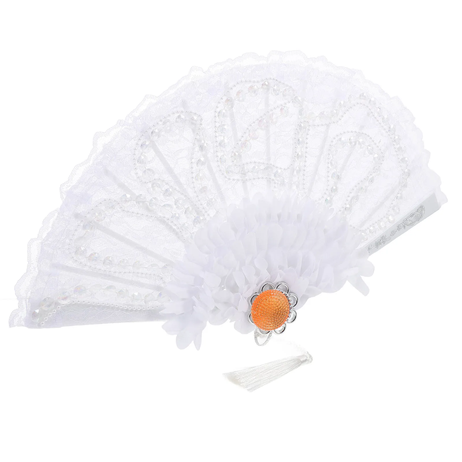 

Fan Hand Held Wedding Party Guests Chinese Style Plume Bride Hand Fan Performance Decorative Folding Art Craft