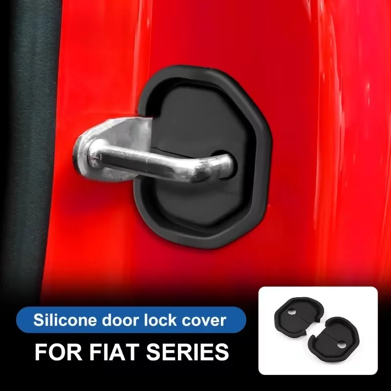 2PCS for Abarth 595 Fiat 500 500L 500X 500C Panda Fiorino Punto Bravo Qubo Car Door Damping Cushion Silicone Door Lock Buckle