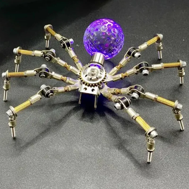 Steampunk Mechanical Insects Luminous Spider All Metal Handmade Crafts Home Decoration collection Gift - Finished Product