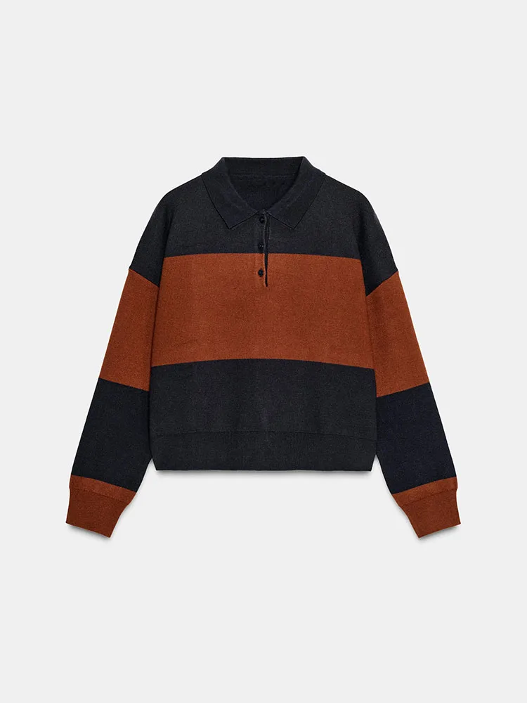 Sweet Personali Long Sve Gestreifter Ne-Strickpullover Neuankömmling Winter 2025, lässige, lockere Passform, Overhead-Sle für G...